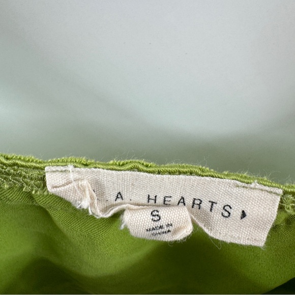 PacSun LA Hearts Green Satin Tank Top – Size Small - Picture 4 of 6